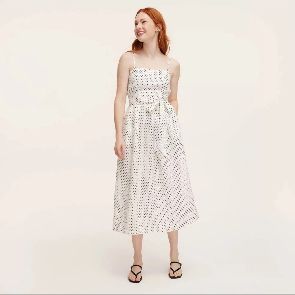 Polka Dot Tie-Waist Midi Dress - kate spade New York